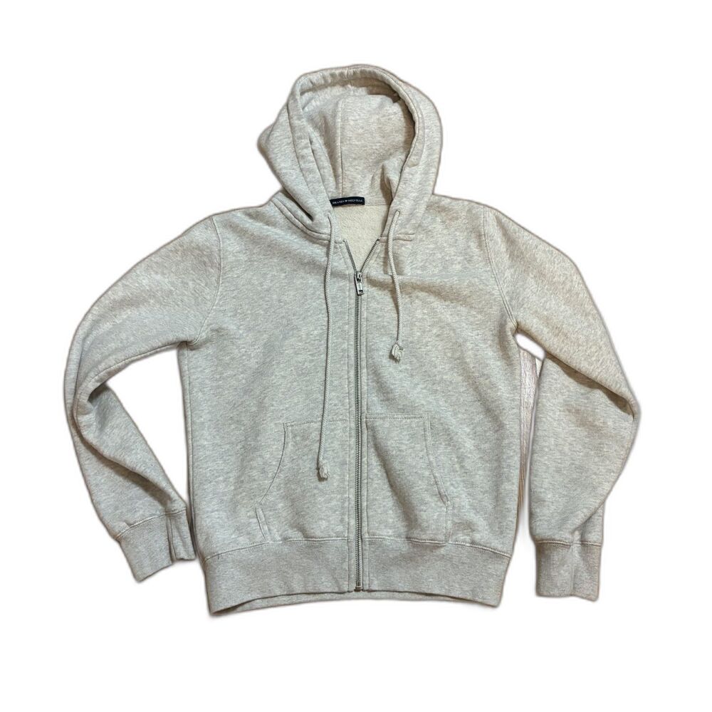 Brandy Melville Gray Zip Up Hoodie Jacket Oversized Basic Minimalist XS Basic